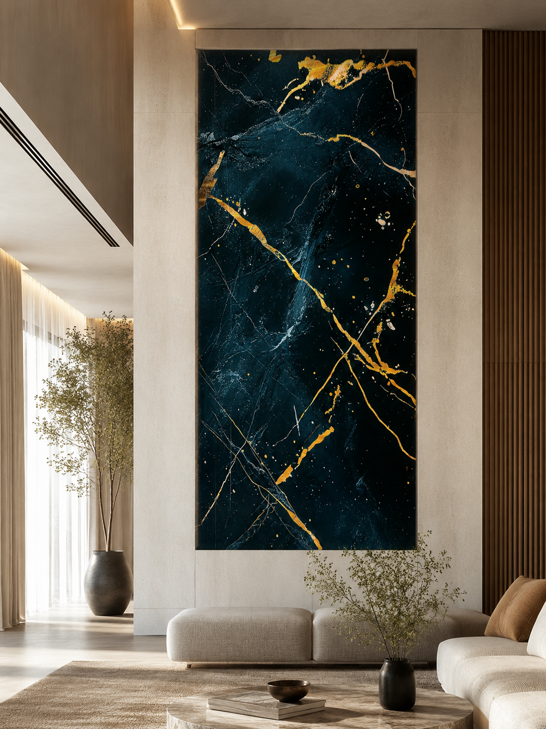 Mərmər Görünüşlü Dekor Paneli-Göy marble