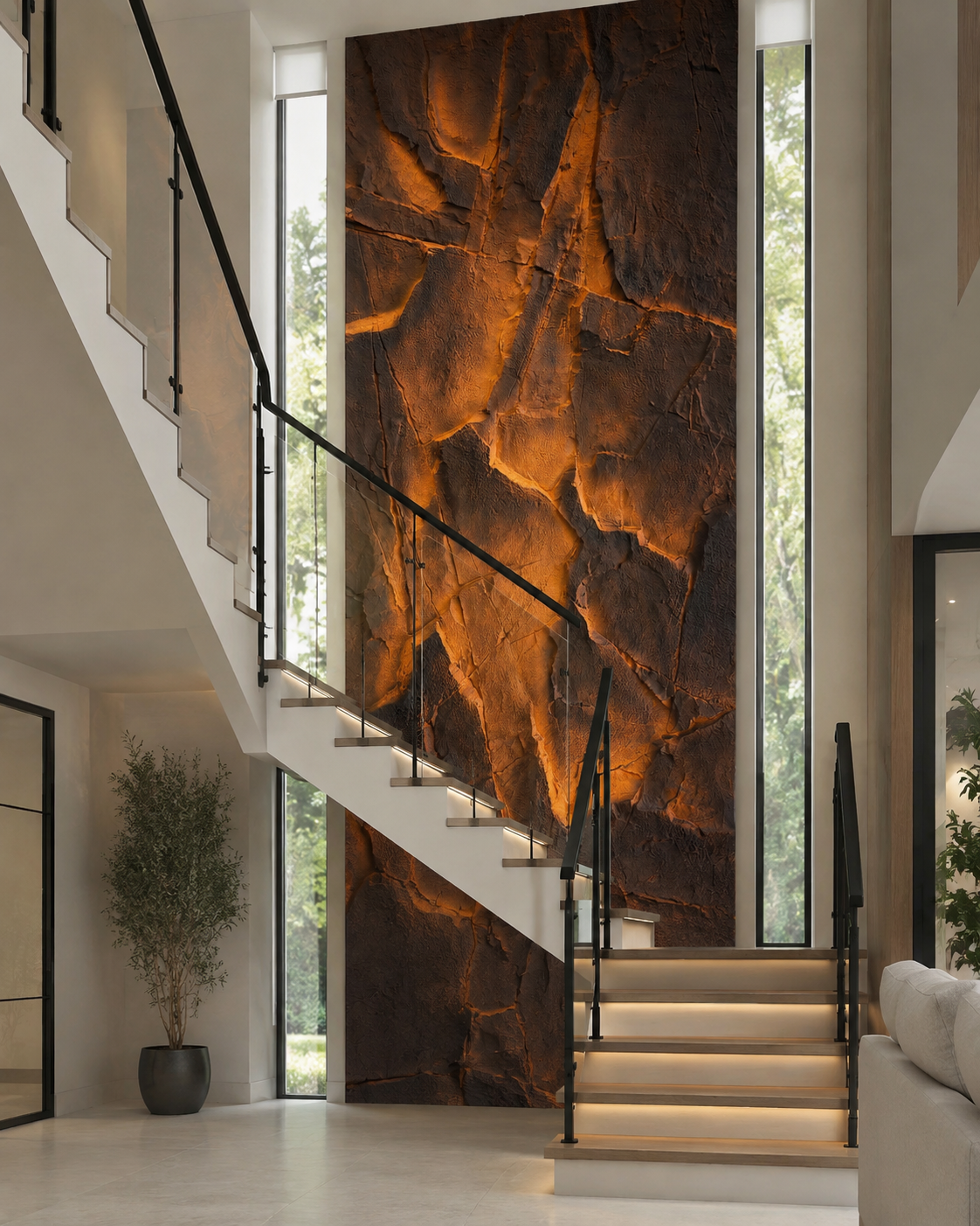 Lava Effektli Qaya Paneli – 100 × 200 sm