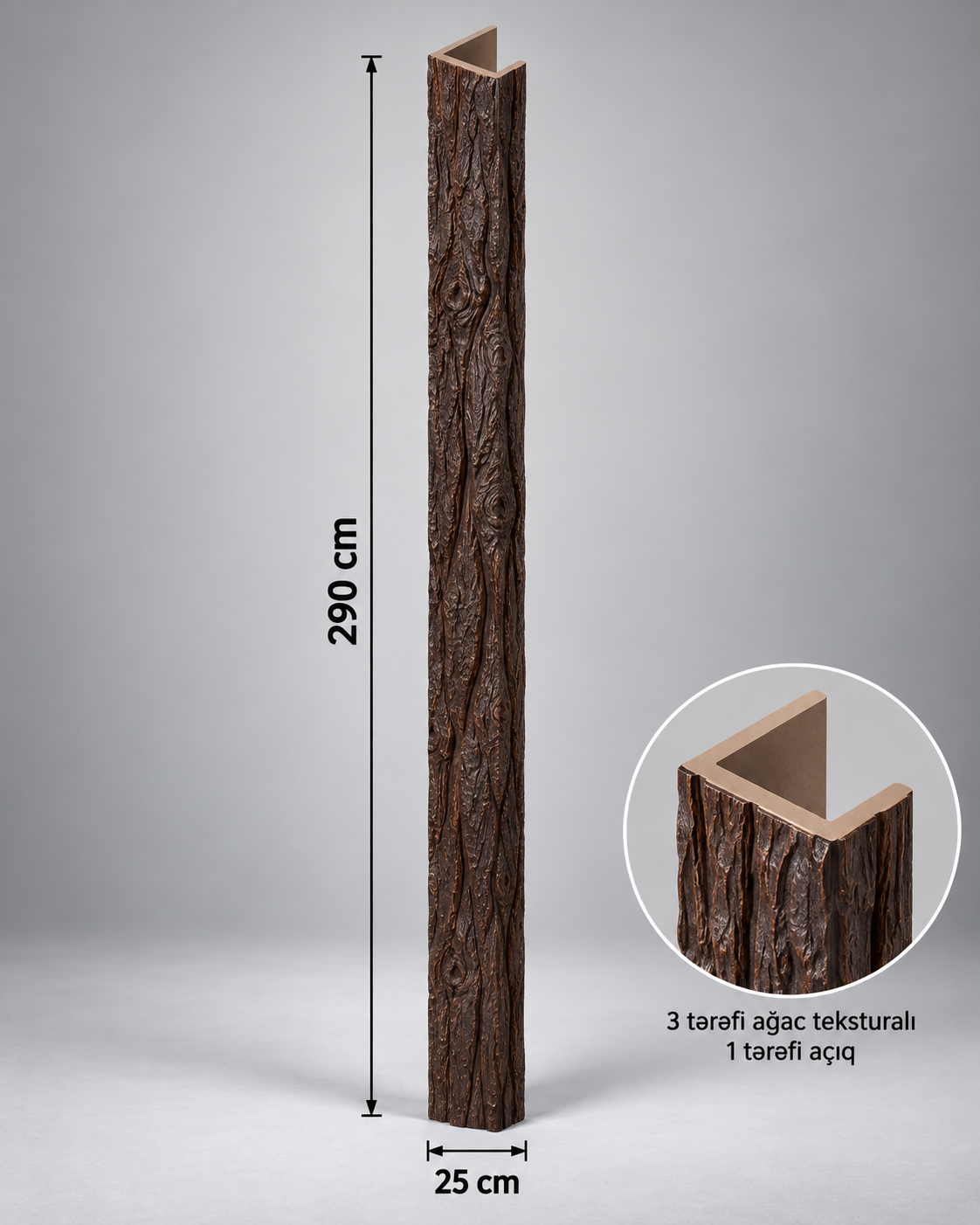 Ağac Teksturalı Dekorativ Panel – 290 × 25sm