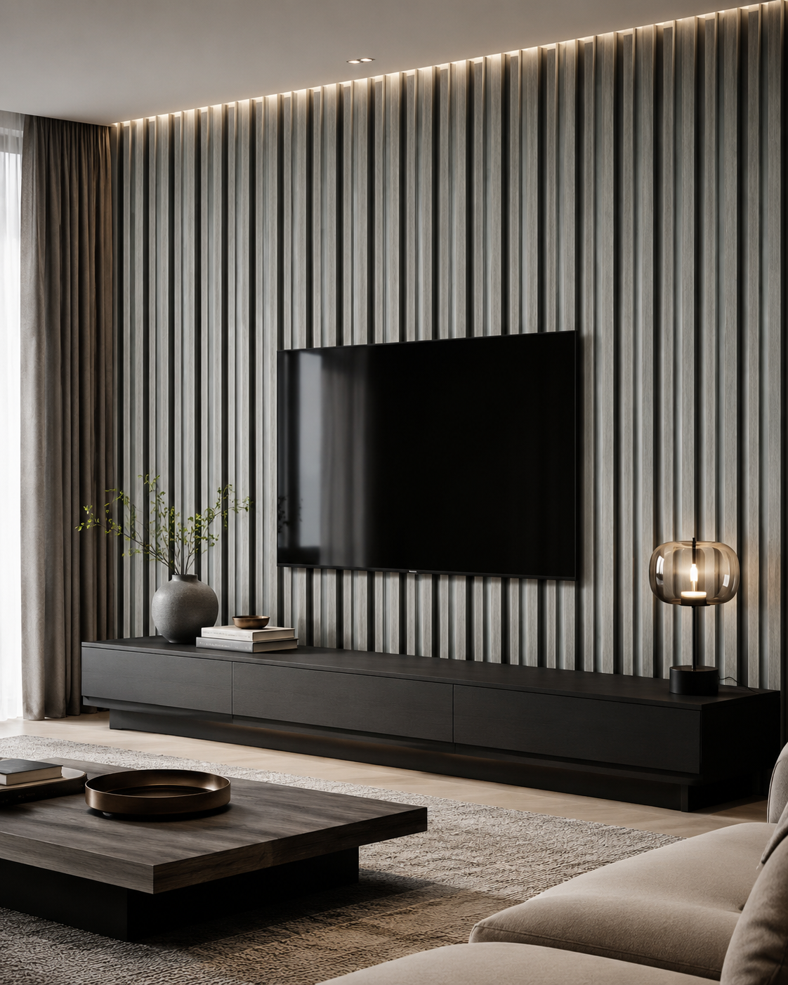 Antrasit PVC Dekorativ Panel